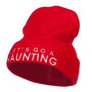 Let's Go Haunting Embroidered Long Beanie