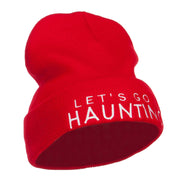 Let's Go Haunting Embroidered Long Beanie