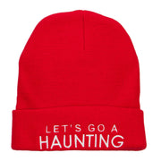 Let's Go Haunting Embroidered Long Beanie