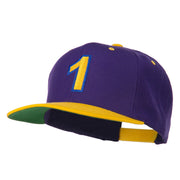 Number 1 Embroidered Classic Two Tone Snapback Cap