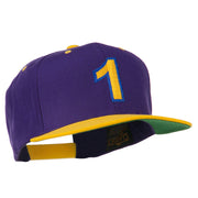 Number 1 Embroidered Classic Two Tone Snapback Cap