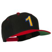 Number 1 Embroidered Classic Two Tone Snapback Cap