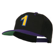 Number 1 Embroidered Classic Two Tone Snapback Cap