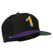 Number 1 Embroidered Classic Two Tone Snapback Cap