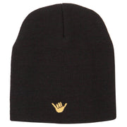 Mini Hang Loose Embroidered Short Beanie