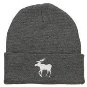 American Moose Embroidered Long Beanie