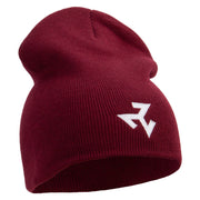 Wiccan Symbol Embroidered 8 inch Acrylic Short Blank Beanie - Maroon OSFM