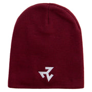 Wiccan Symbol Embroidered 8 inch Acrylic Short Blank Beanie - Maroon OSFM