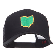 Ohio State Map Embroidered Mesh Cap