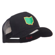 Ohio State Map Embroidered Mesh Cap