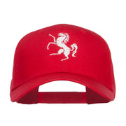 Horse Emblem Embroidered Low Profile Cap