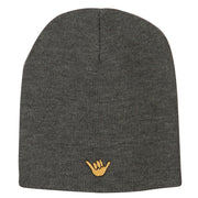 Mini Hang Loose Embroidered Short Beanie