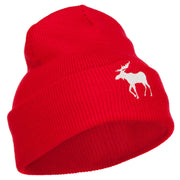 American Moose Embroidered Long Beanie