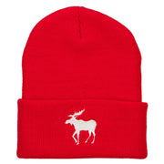 American Moose Embroidered Long Beanie