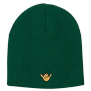 Mini Hang Loose Embroidered Short Beanie