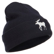 American Moose Embroidered Long Beanie