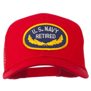 US Navy Retired Emblem Patched Mesh Cap