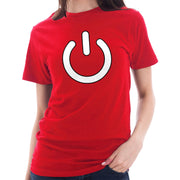 Power Button Graphic Design Deluxe Jersey T-Shirt