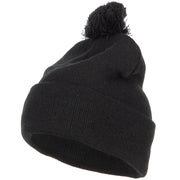 Pom Acrylic Cuff Long Beanie