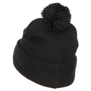 Pom Acrylic Cuff Long Beanie