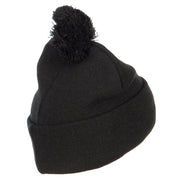 Pom Acrylic Cuff Long Beanie