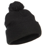 Pom Acrylic Cuff Long Beanie