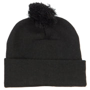 Pom Acrylic Cuff Long Beanie