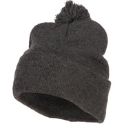 Pom Acrylic Cuff Long Beanie