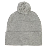 Pom Acrylic Cuff Long Beanie