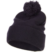 Pom Acrylic Cuff Long Beanie