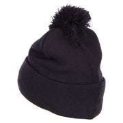 Pom Acrylic Cuff Long Beanie