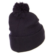 Pom Acrylic Cuff Long Beanie