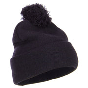 Pom Acrylic Cuff Long Beanie