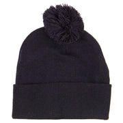 Pom Acrylic Cuff Long Beanie