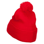 Pom Acrylic Cuff Long Beanie