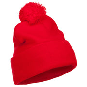 Pom Acrylic Cuff Long Beanie