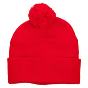 Pom Acrylic Cuff Long Beanie