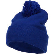 Pom Acrylic Cuff Long Beanie