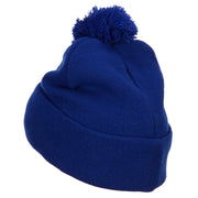 Pom Acrylic Cuff Long Beanie