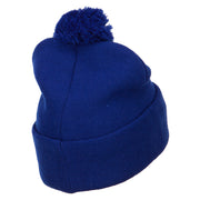 Pom Acrylic Cuff Long Beanie