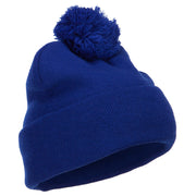 Pom Acrylic Cuff Long Beanie