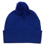 Pom Acrylic Cuff Long Beanie