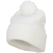 Pom Acrylic Cuff Long Beanie