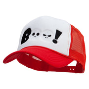 Boo Embroidered Summer Foam Mesh Trucker Cap - Red-White OSFM