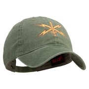U.S. Army Cyber Corps Embroidered Washed Solid Pigment Dyed Cotton Twill Brass Buckle Cap - Olive OSFM