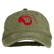 Outline Image of a Parrot Embroidered Washed Cap