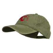 Outline Image of a Parrot Embroidered Washed Cap