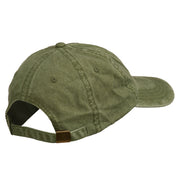 Outline Image of a Parrot Embroidered Washed Cap