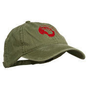 Outline Image of a Parrot Embroidered Washed Cap