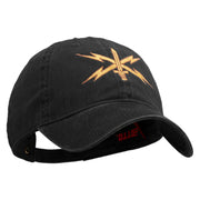 U.S. Army Cyber Corps Embroidered Washed Solid Pigment Dyed Cotton Twill Brass Buckle Cap - Black OSFM